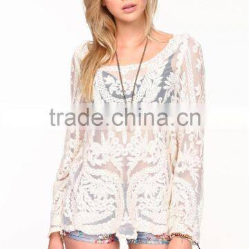 Latest Summer Lace Blouse Fashion Blouses for Middle Aged Women photo-2