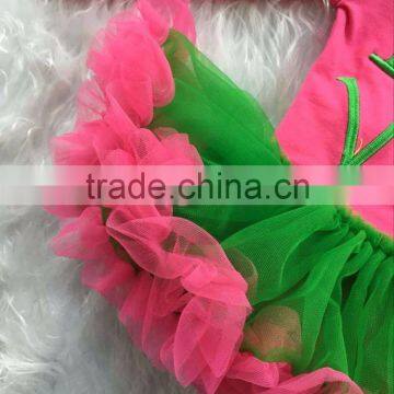 2016 New St.Patrick Day Baby Girls Infant Romper Hot Pink Green Ruffle Romper Kids Wear Hot Sell With Matching Headband Sets photo-3