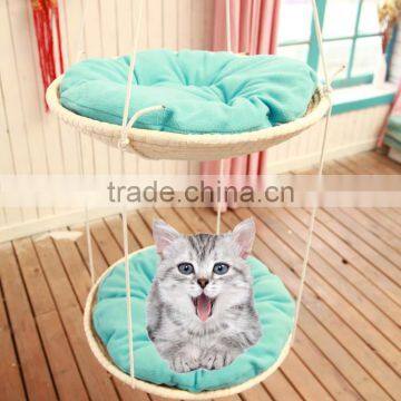 R1990H cat hammock bed rattan cat bed pet sleeping bag