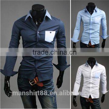 2017 Latest Fashion 100% Cotton 50s*50s Casual Slim Fit Dress Shirt for Men photo-2