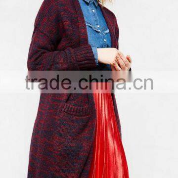 Women's Long Tunic Wrap Around Mixed Wool Cardigan Sweater With Wholesale Price photo-3