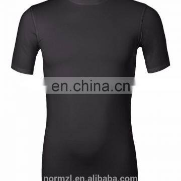 Quick dry sports black front mens Compression T-Shirt