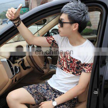 Peijiaxin Fashion Design Casual Style Flag Montaged T Shirt With Wholesale Price photo-3
