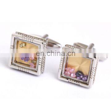 Luxury cufflinks colorful crystal square wedding cufflinks