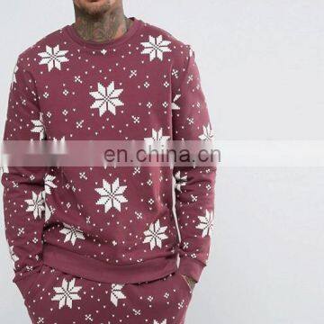 Loungewear Christmas Sweatshirt With Snowflake Print