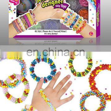 Plastic DIY beaded jewelry fashion girls beauty play set toys