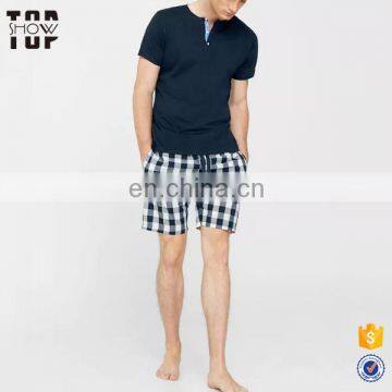 Chinese homemade 2017 check cotton mens pyjamas men