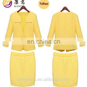 Sexy Office Uniform for Lady With Yellow Black Blue Red Color photo-4
