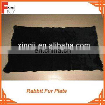 Black Color, real fur, Dyed rabbit fur plate