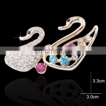 china wholesale Fashion korean crystal rhinestone swan brooch MB-0025