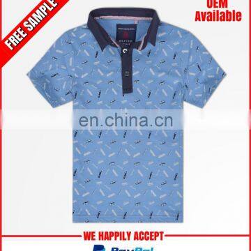 Latest design printed polo tshirt for kids