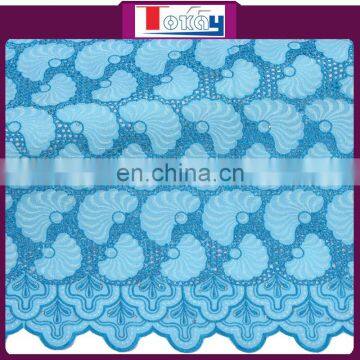 African cotton material beautiful lace fabric with eyelet