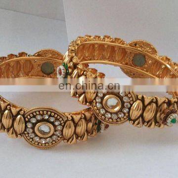 INDIAN GOLD PLATED POLKI BANGLES