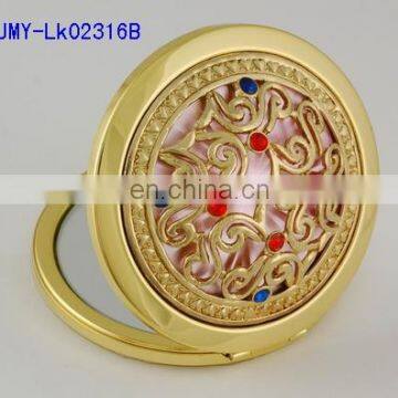 3D Decoration Gold Metal Compact Mirro