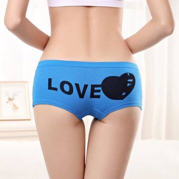 (MOQ 12pcs) Yun Meng Ni Sexy Underwear Love Heart Printed Women's Boyshorts Cotton Women Boxer Lingerie