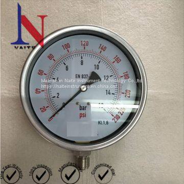 150mm Stainless Steel Bayonet Ring Case Glycerin Pressure Gauge