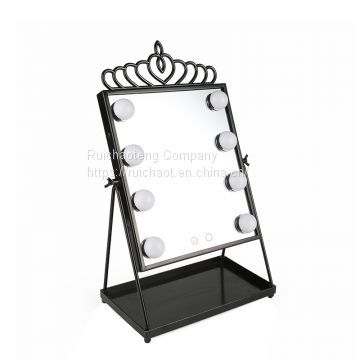 Detachable Adjustable Brightness Led Illuminated Cosmetic Mirror with 8 Led Blubs