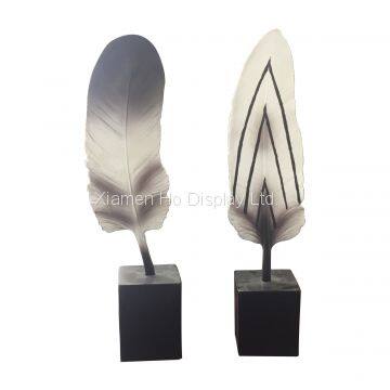 Hodisplay Indoor Decorative Crafts Home Decoration Resin Artificial Feather With Base photo-2