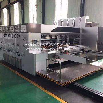 HRB high speed flexo printing slotting die-cutting machine with stacker