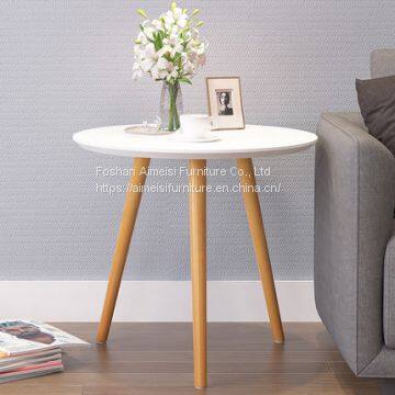 Modern cheap white small round size wood dining table