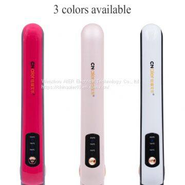 2in1 temperature control wireless straight hair clip ceramic electric splint USB charging hair straightener curler AE-507