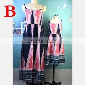 2019 New Summer Flower Family Matching Clothing Mom Girl Long Maxi Dress Mother Daughter Matching Dress photo-2