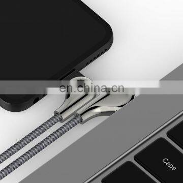 2019 Micro USB Cable USB Fast Charger Nylon Cord Micro USB 90 Degree Data Cable photo-7