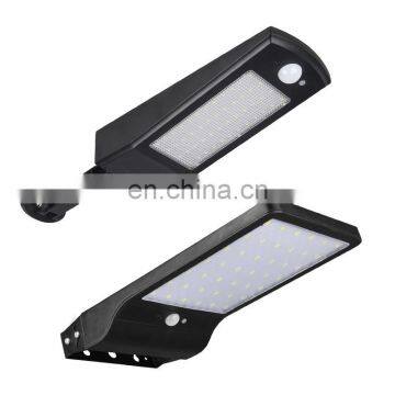 LED Solar Motion Sensor Wall Lights Outdoor Waterproof Street Garden Lamp with Remote Adjustable Brightness