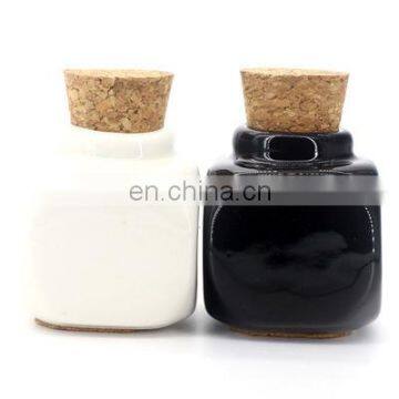 Porcelain Square White/black Color Nail Art Dappen Dish Liquid Powder Container