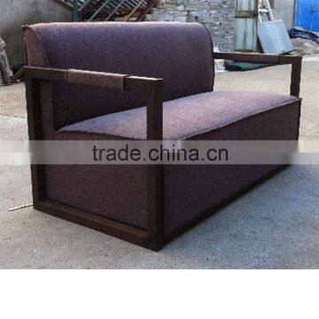 settee couch ,metal frame stainless sofa with cushion,vintage sofa chair