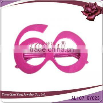 funny pink plastic party wear novelty number glasses