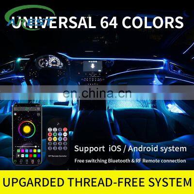 Led Car Ambient Mood Light Interior Backlight Rgb Optical Fiber Decorative Door Bowl Foot Dashboard Storage Box Atmosphere Lamp