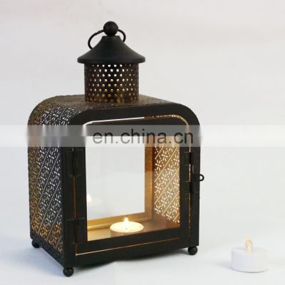 Vintage Style White Square Lantern Candle Holder