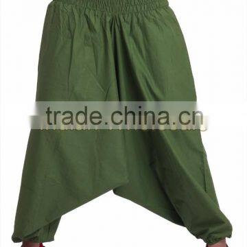 Indian Women Cotton Light Green Color Harem Pants Causal Trouser Yoga Dance Baggy Hippie Genie Boho Casual Pants