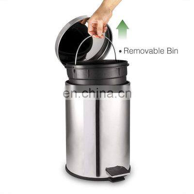 Best Selling Dust Bin Metal Basic Household Bathroom Dust Bin 3L 5L 12L 20L 30L Stainless Steel Stronger Pedal Dust Bin photo-4