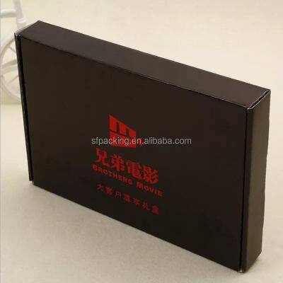 black custom printed corrugated paper mailer box package