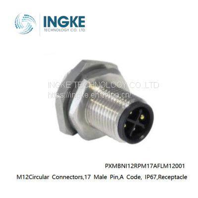 INGKE,PXMBNI12RPM17AFLM12001,M12Circular Connectors,17 Male Pin,A Code, IP67,Receptacle