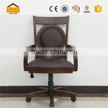 High Quality Wood Black Leather Office Chair