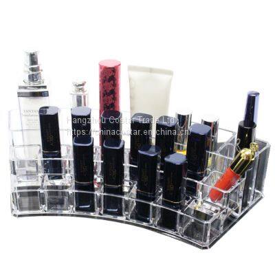 Transparent Makeup Organizer for Lipstick, Brushes Clear Storage Case Display Holder