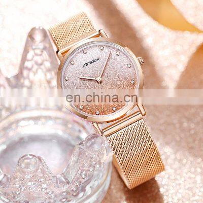 Custom Made Brand Your Own Rose Gold Quartz Watch Woman Logo Watches Pink Alloy Case S9854L Luxury OEM Female Wristwatch photo-4