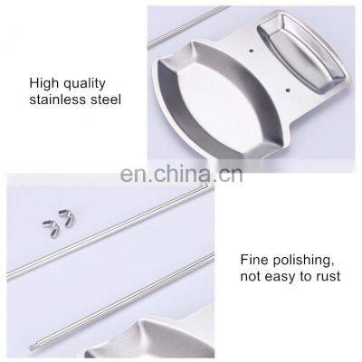 High Quality Stainless Steel Pan Pot Cover Lid Rack Shelf Stand 2 in 1 Kitchen Tool Spoon Rest and Pot Lid Holder photo-4