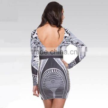 Sexy Backless Dress Fashion Dress Long Sleeves Sex Prom Dress photo-3