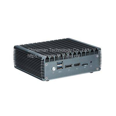 Fanless Embedded Mini PC 4 LAN Dual 4K HDMI/DP Display Intel Celeron J4125 Quad Processor Desktop Computer for Office/Business photo-2