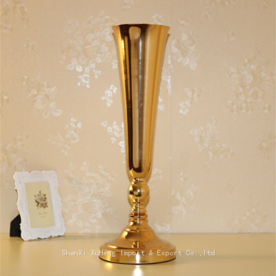 Wedding Venue Decoration Gold Metal Flower Vase Candle Holder Gold Flower Rack Iron Wedding Table Centerpiece Decoration