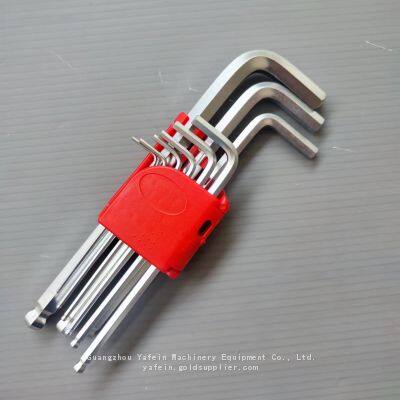 Ball Head Hexagon Wrench Set Medium-length 9 Pieces Set of Alloy Steel Material is Durable and Not Easy to Deform 0.06in-0.39in photo-3