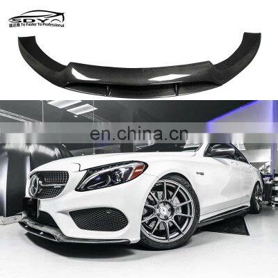 C43 FD Style Carbon Fiber Front Lip Front Bumper Lip For Mercedes-Benz C Class W205 C43 photo-2