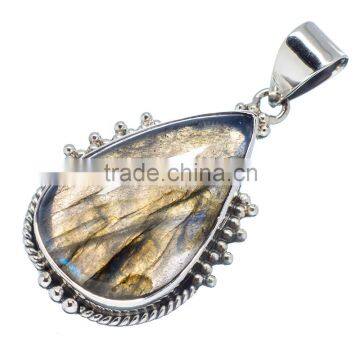 925 SOLID STERLING FINE SILVER LABRADORITE PENDANT