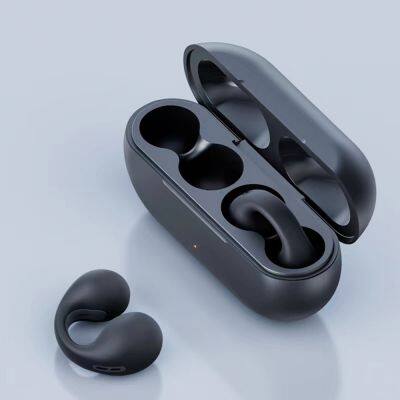 2023 NEW Gifts Bone Conduction Earphone V5.2 Ear Clip on Ear Earring Wireless Headphones Sports Headsets Ear Hook For Ambie