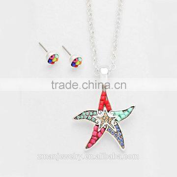 New Design Sea Life Jewelry Beaded Starfish Pendant Necklace