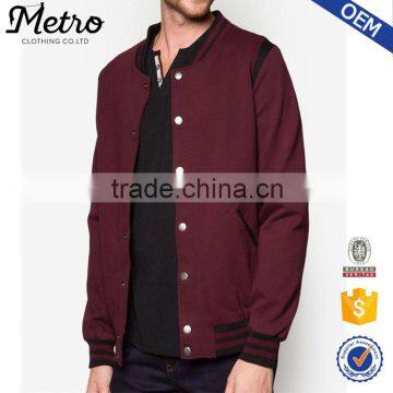 Custom Burgundy Red Men's Bomber Jacket Wholesale